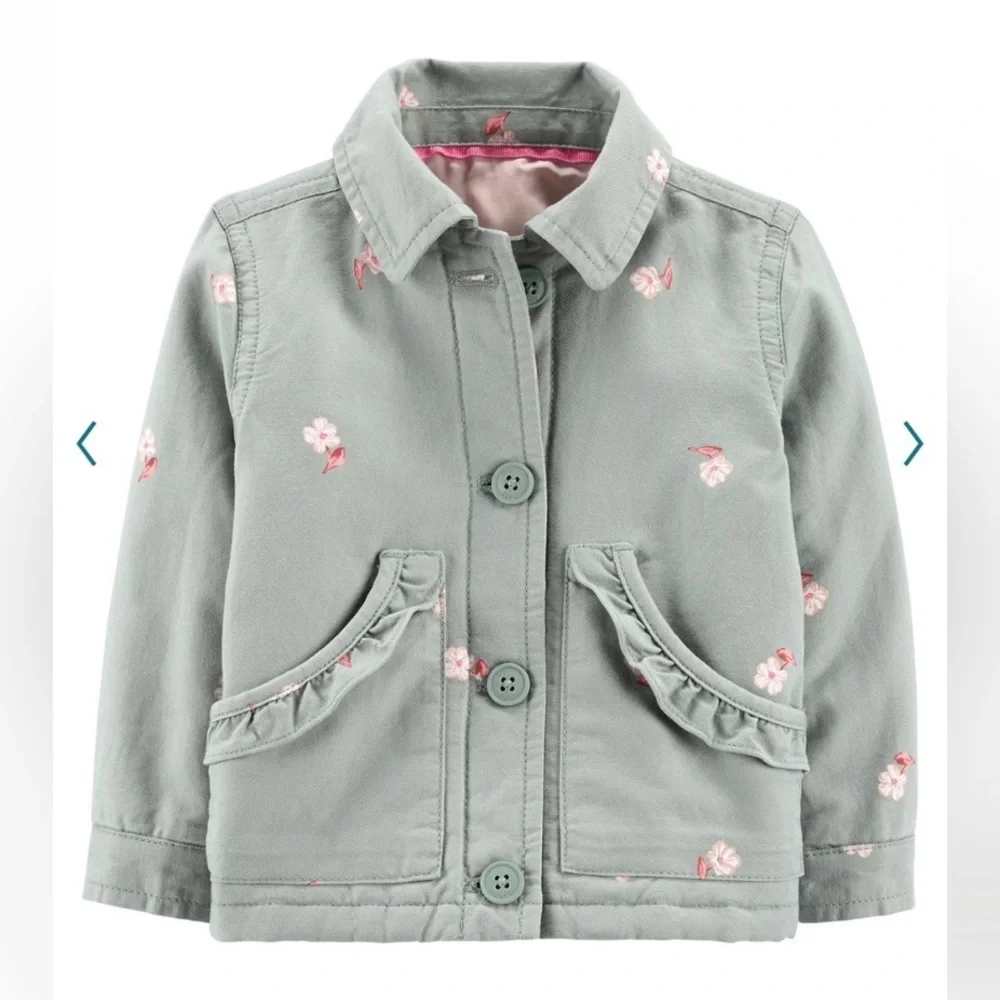 oshkosh green floral baby jacket - Picture 2 of 4